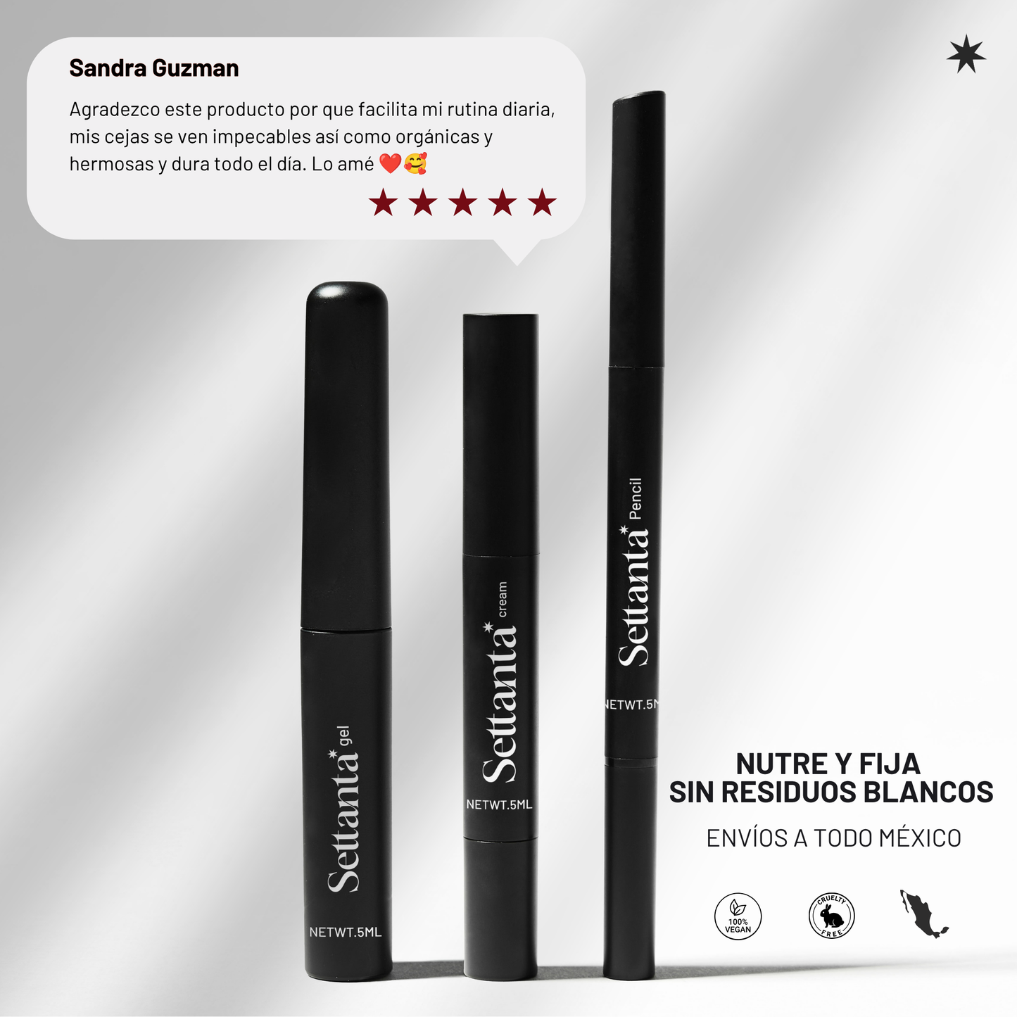 Eye Brow Kit Deep Brown  | Kit para cejas orgánicas o estructuradas con Vitamina E